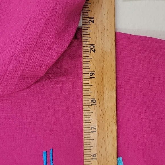 NWT Kensington Lane Pink Embroidered Short Sleeve Button Up Top L - Picture 9 of 14